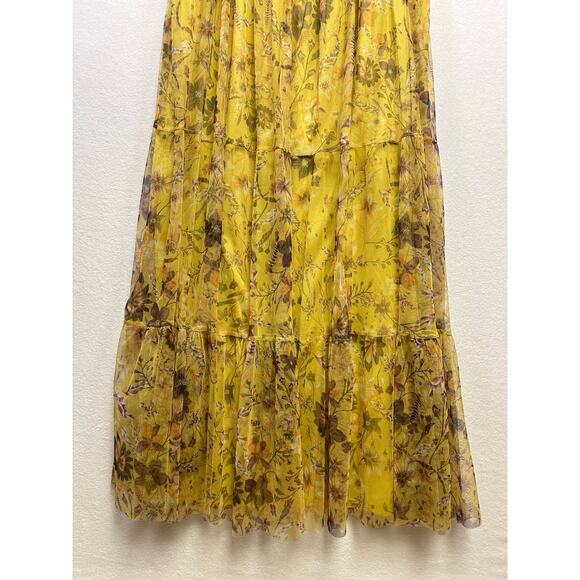 Candalite Woman’s yellow floral off the shoulder maxi dress 3X - Picture 4 of 6